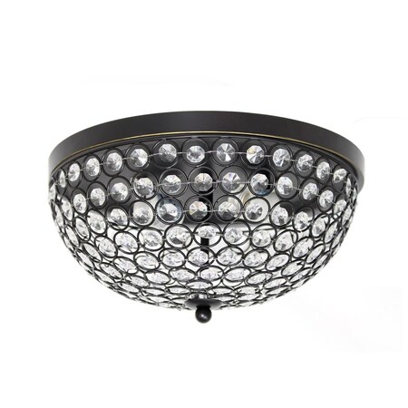 Brillantez Crystal Glam 2 Light Ceiling Flush Mountw/No 44, Restoration Bronze BR2751453